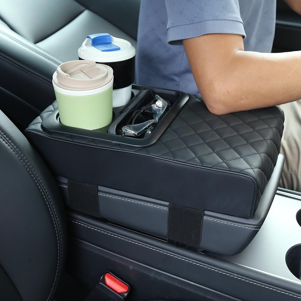 Car Seat Organizer with Cup Holder | Back Seat Storage Armrest