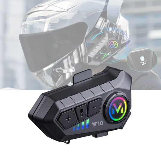 V10 Bluetooth Motorcycle Helmet Intercom | Noise Reduction Headset